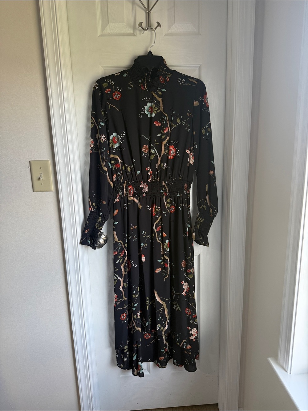 Nanette Lepore Black Floral High-Low Midi Dress